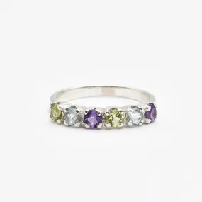 Colorful Stackable Band - Half Eternity Ring - Multistone Ring