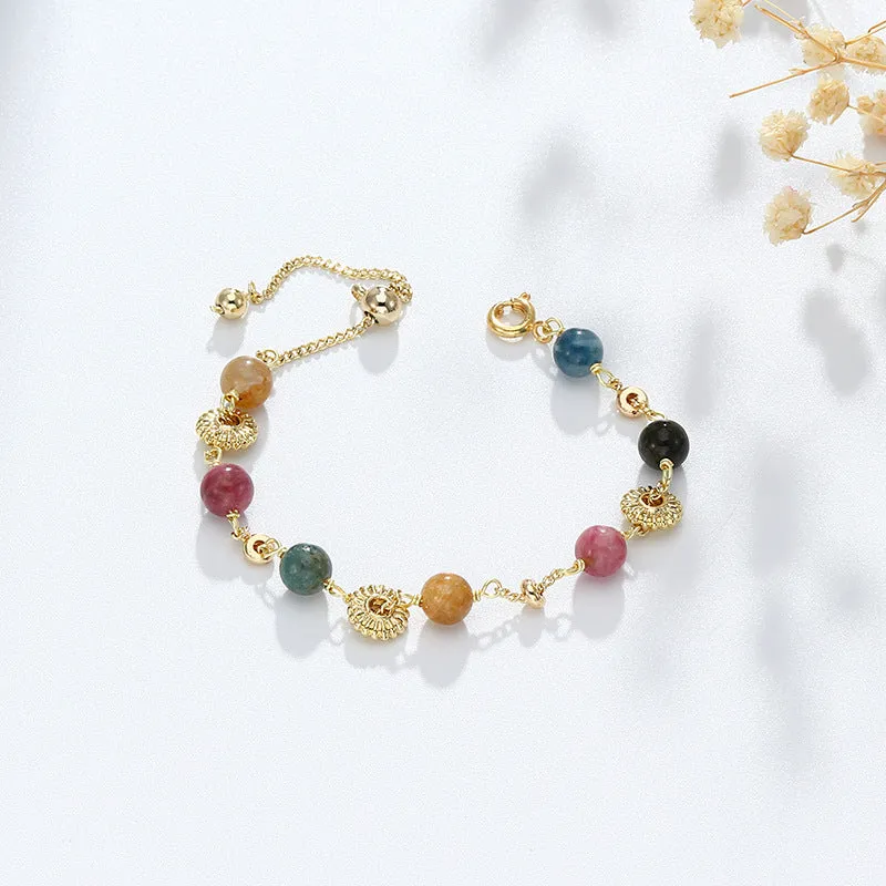 Colorful Tourmaline Sterling Silver Bracelet for Women - Fortune's Favor