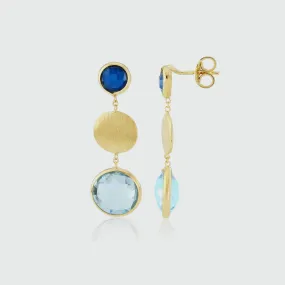 Como Blue Topaz, London Topaz & Yellow Gold Vermeil Earrings