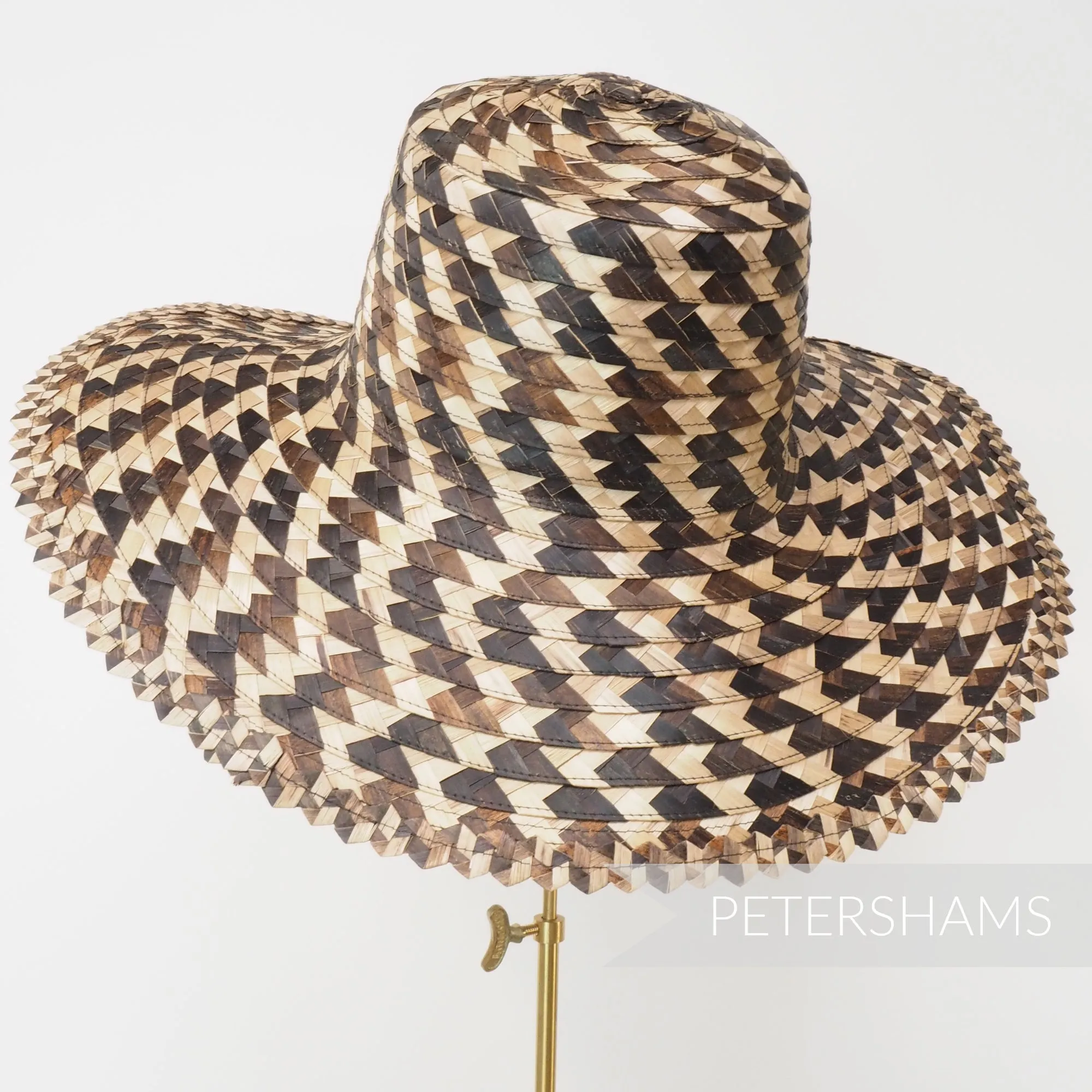 Contrasting Plaited Bark Straw Capeline Hat Body - 12-13"