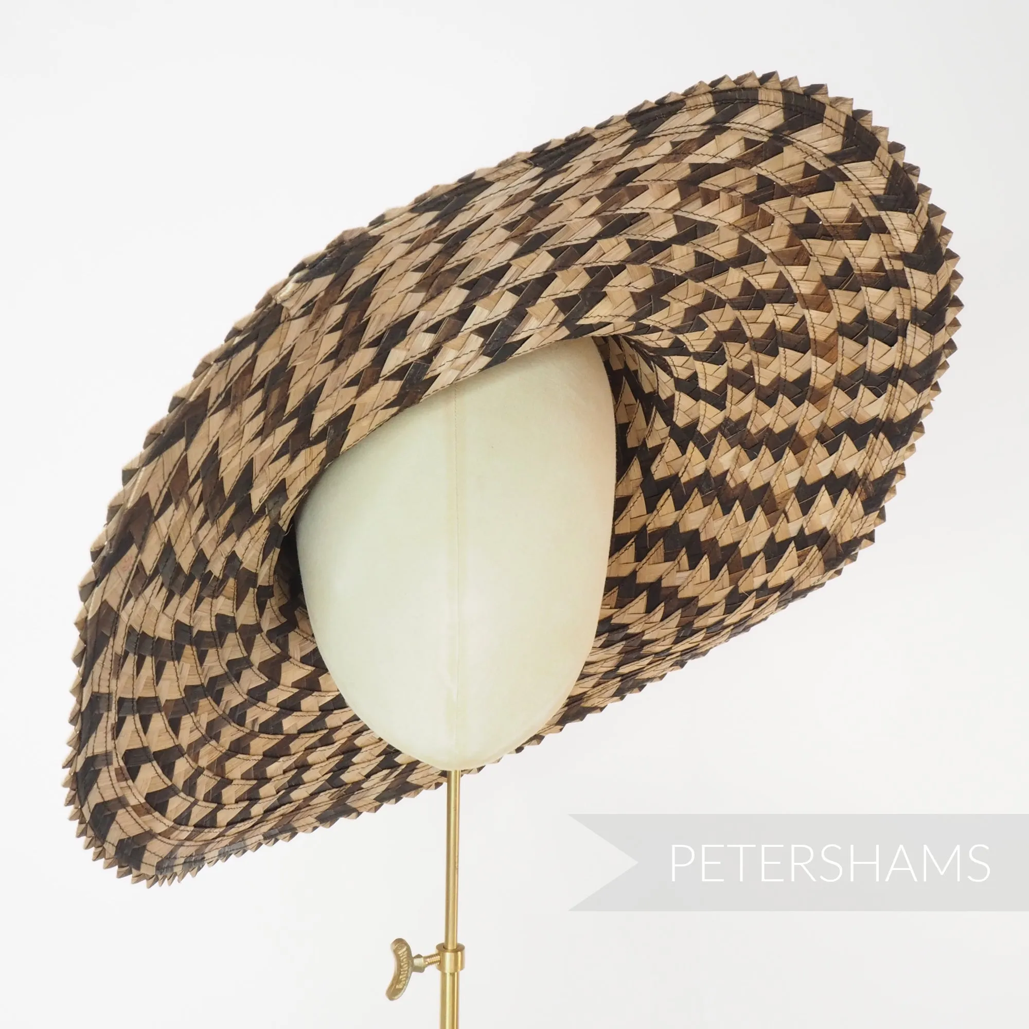 Contrasting Plaited Bark Straw Capeline Hat Body - 12-13"