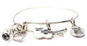 Country Music Guitar Expandable Bangle Bracelet