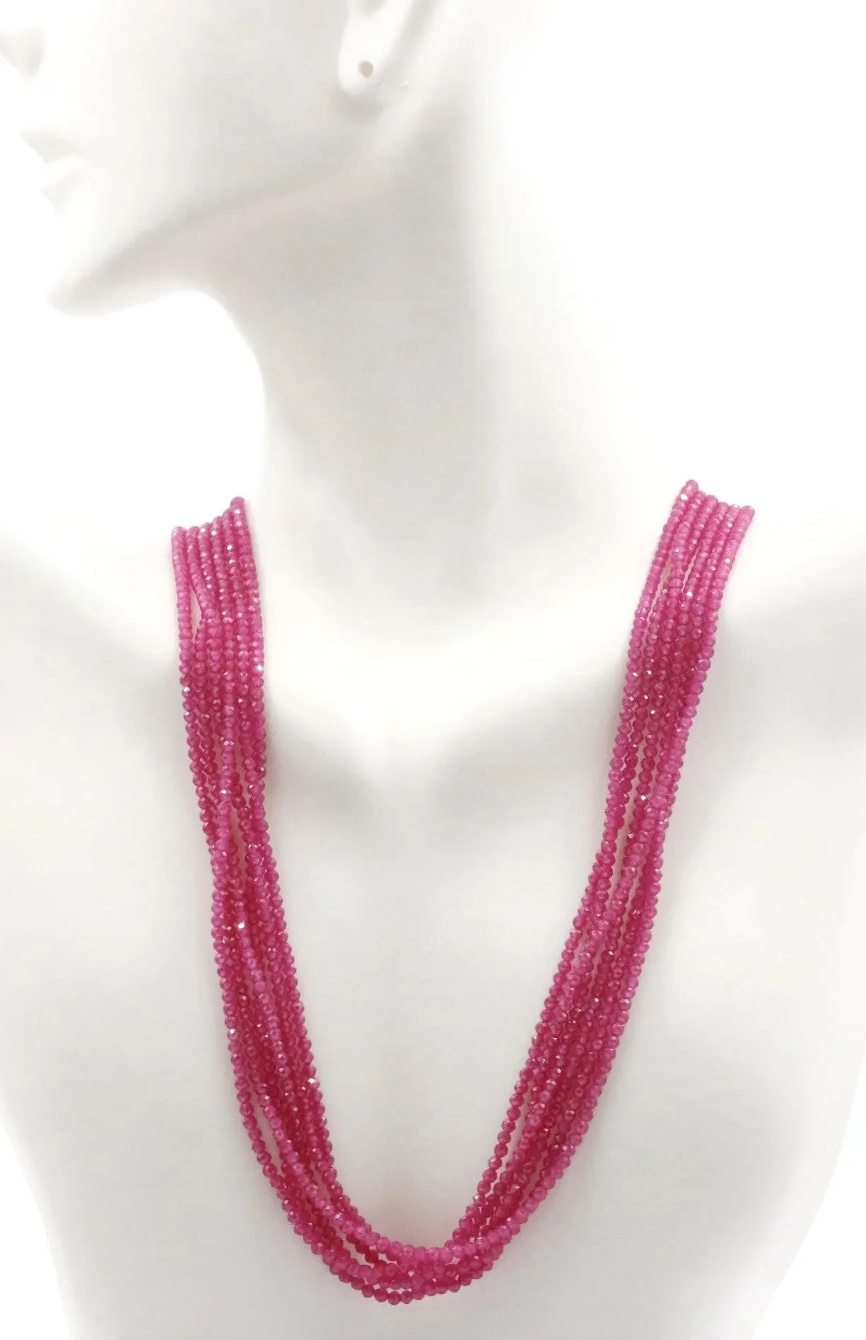 Created Ruby Necklace Layered Necklace Gemstone Necklace Clasp Necklace Fuchsia Necklace Faceted Necklace Beaded Necklace SKU 6143215