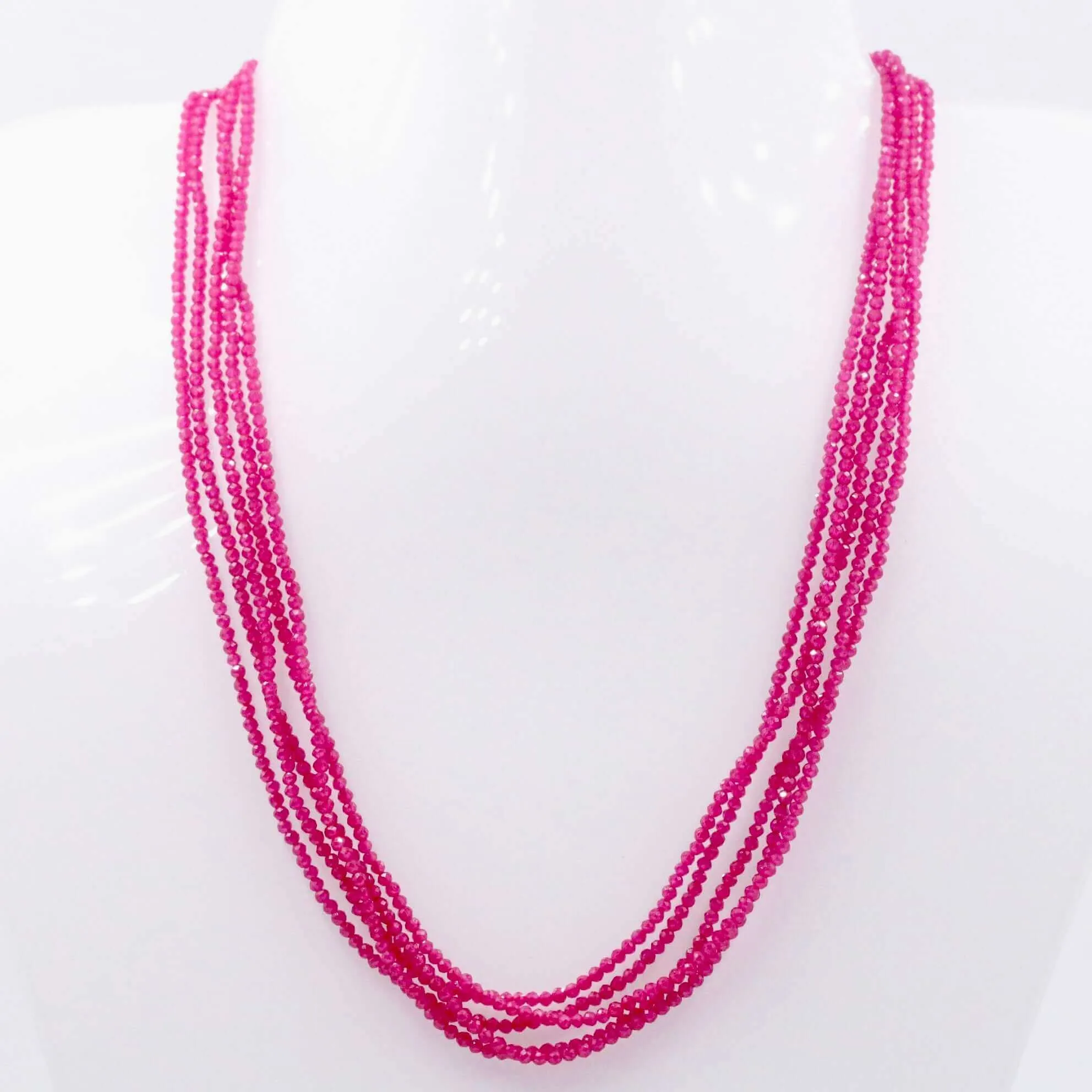 Created Ruby Necklace Layered Necklace Gemstone Necklace Clasp Necklace Fuchsia Necklace Faceted Necklace Beaded Necklace SKU 6143215