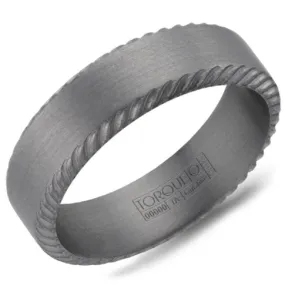 CrownRing Tantalum 6.5mm Sandpaper Finish Wedding Band