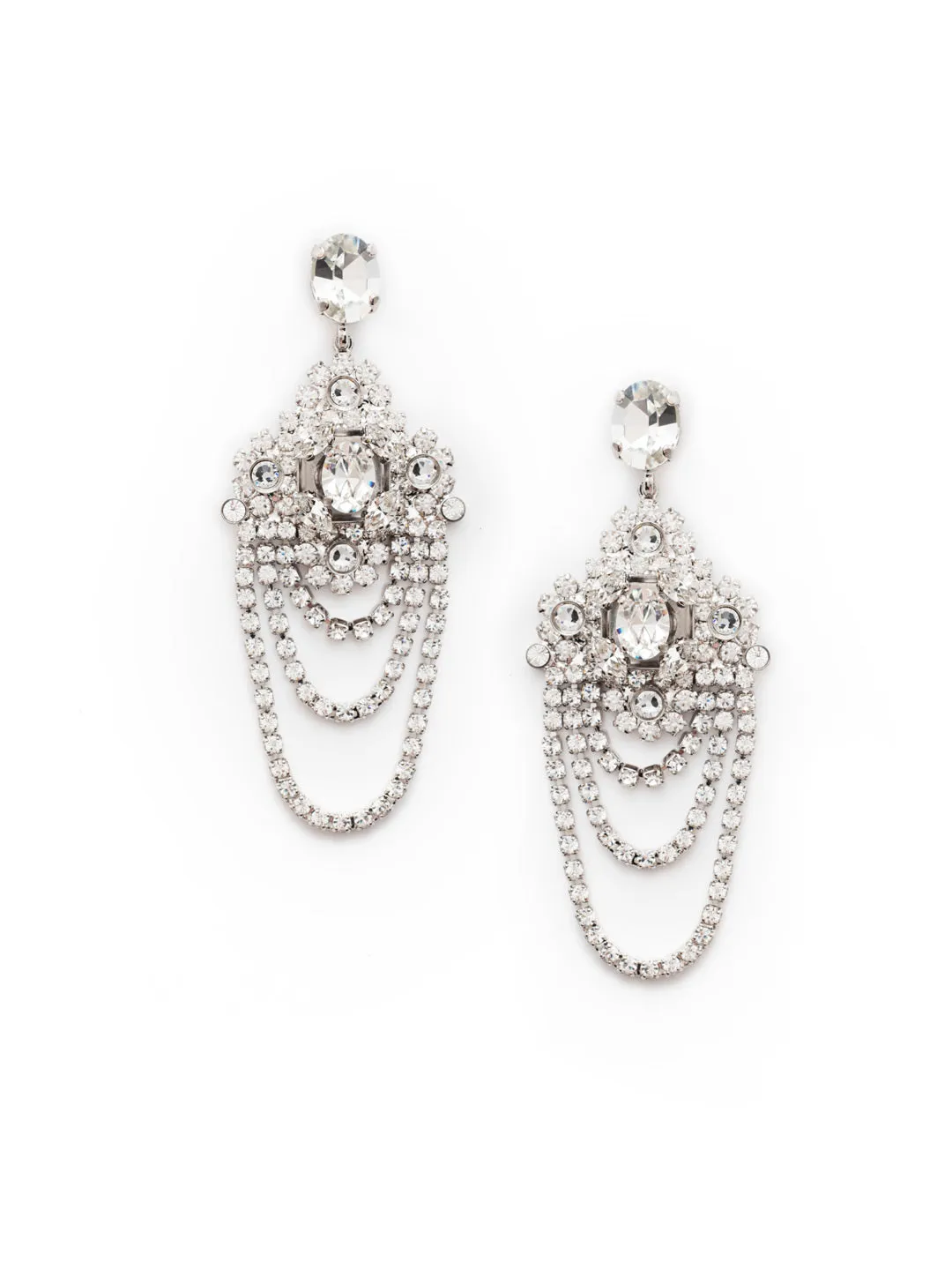 Crystal Chandelier Statement Earrings - EBP49RHCRY