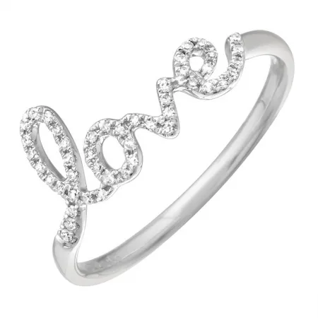 Cursive Love Diamond Ring