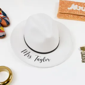 Customized Mrs Bridal Fedora Hat