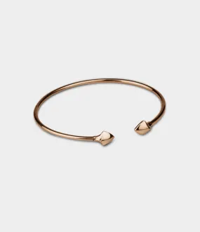 Dainty Arrowhead Bangle in 9ct Rose Gold, Size Medium