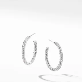 David Yurman Small Diamond Hoop Earrings