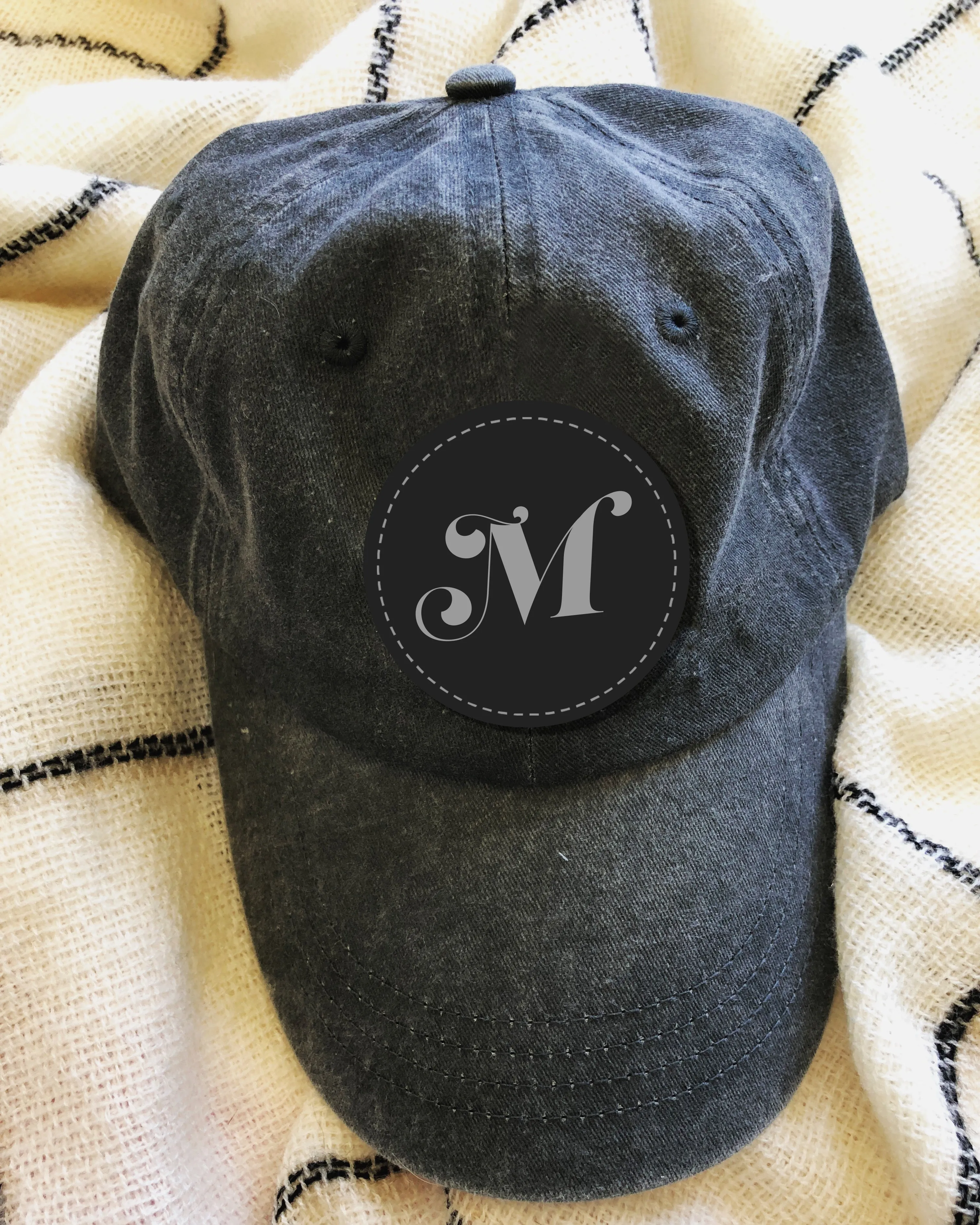 Decorative Script Monogram Hat