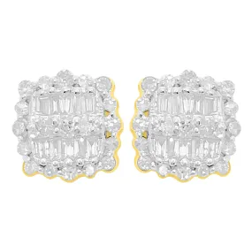 Designer Baguette Diamond Earrings .30cttw 10K Yellow Gold