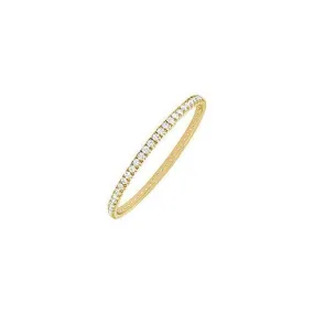 Diamond Eternity Bangle : 14K Yellow Gold 5.00 CT Diamonds