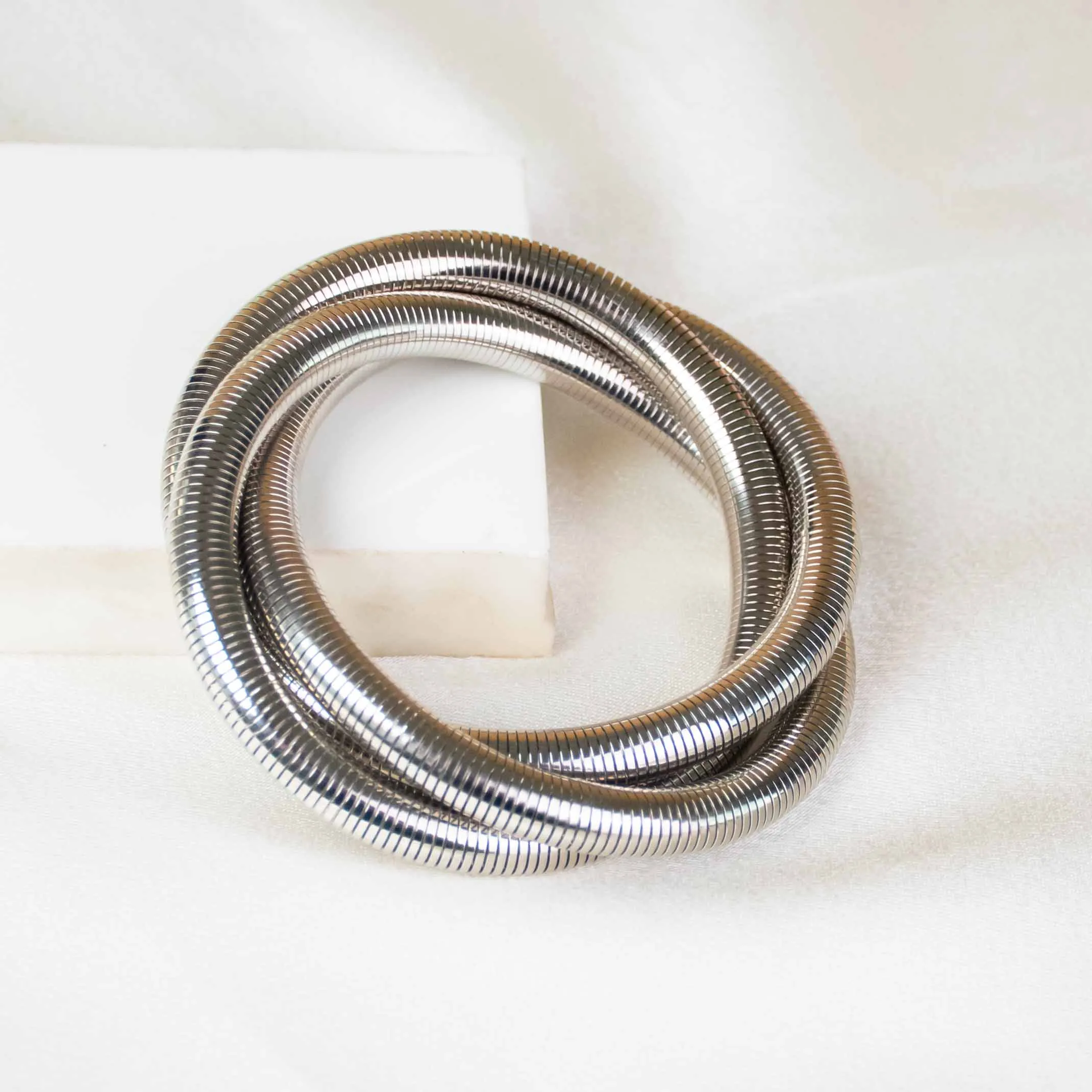 Dual Chunky Spiral Bangle