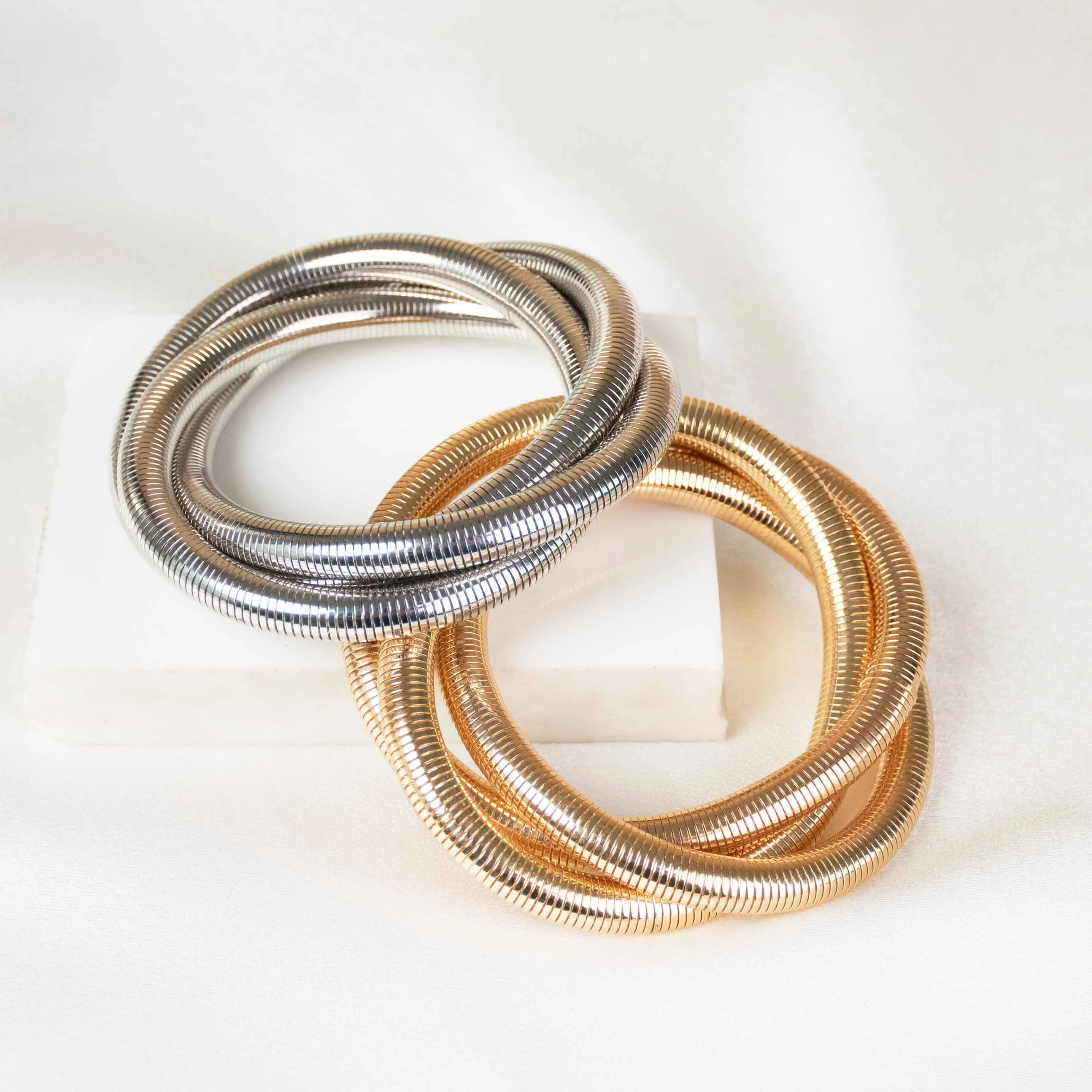 Dual Chunky Spiral Bangle