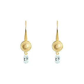 Earrings - Jali -JaNip Blue Topaz Gold Plated Sterling Silver