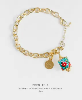 EDEN   ELIE Modern Peranakan gold charm bracelet - blue