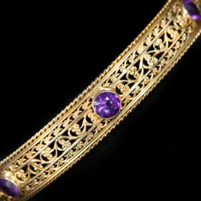 Estate 2.25 CTW Amethyst Bangle Bracelet