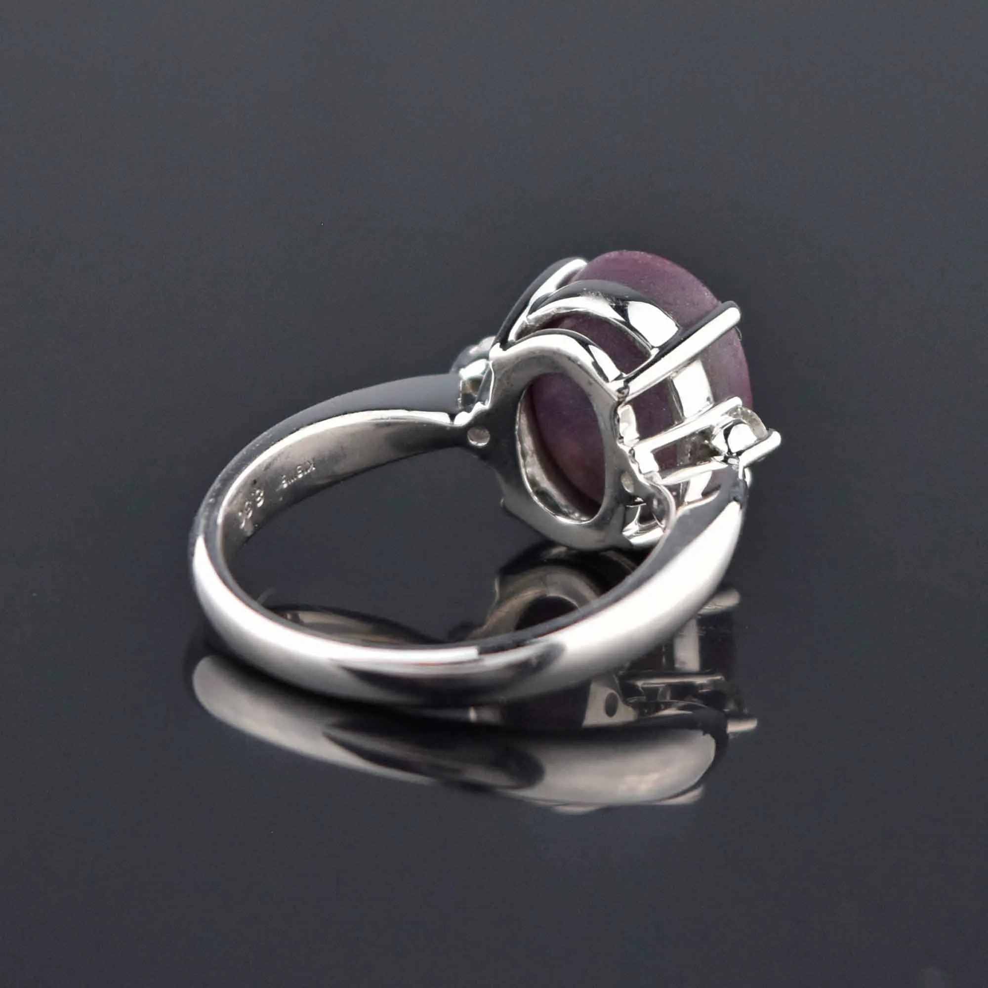 Estate Platinum Diamond Ruby Star Sapphire Ring, Sz 6.5