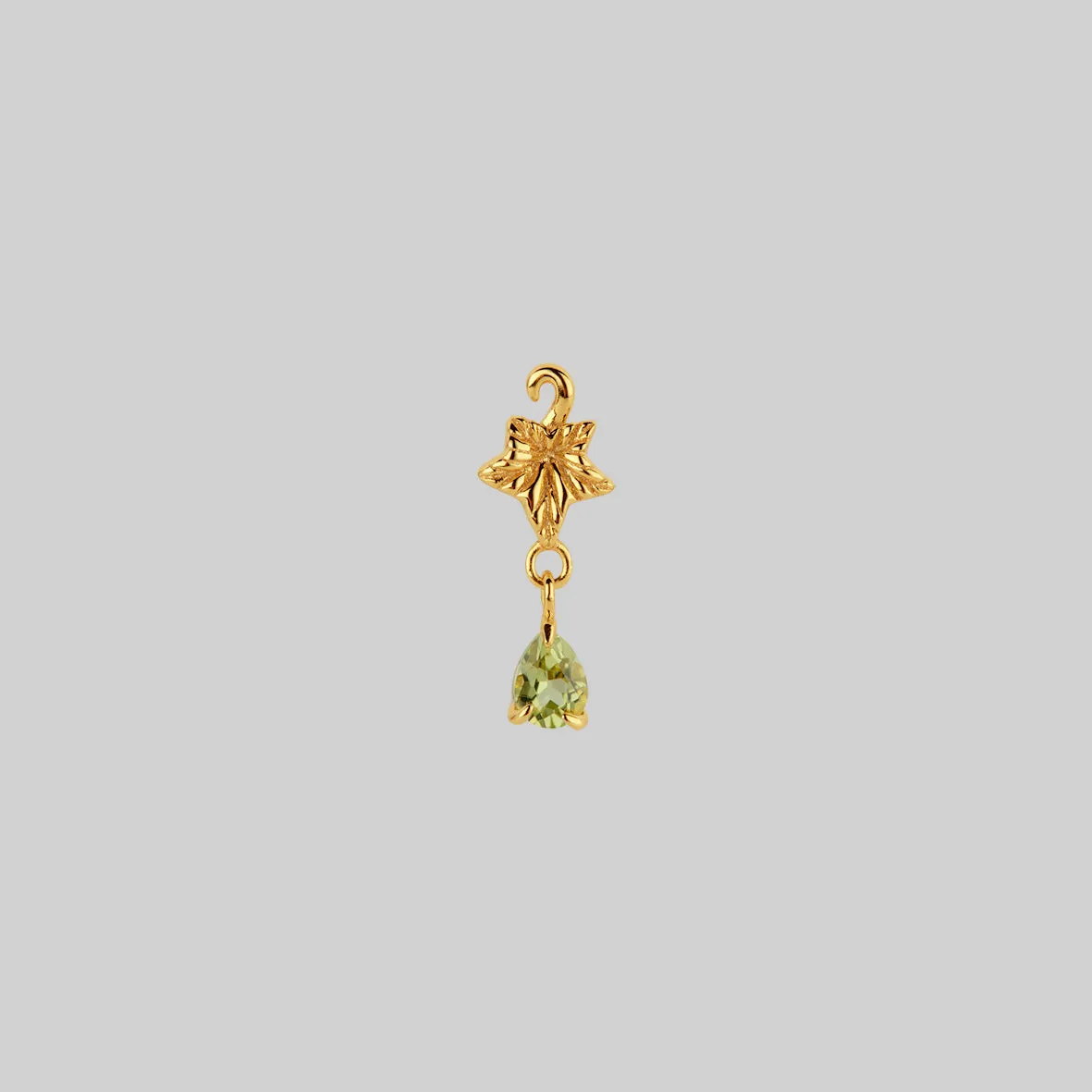 FERONIA. Ivy Leaf Peridot Ear Stud - Gold