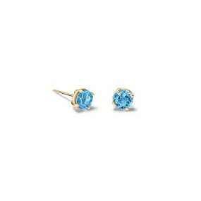 Finita Stud Earrings Yellow Gold - Blue Topaz