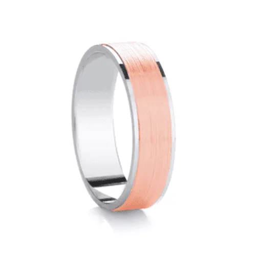 Flat two tone wedding band