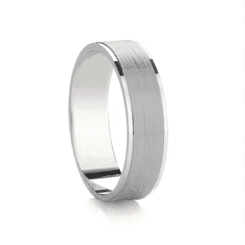 Flat two tone wedding band