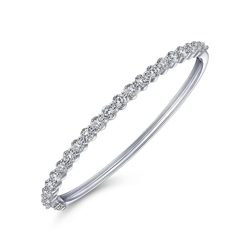 Gabriel & Co. 14k White Gold Diamond Bangle Bracelet - 3.60cttw