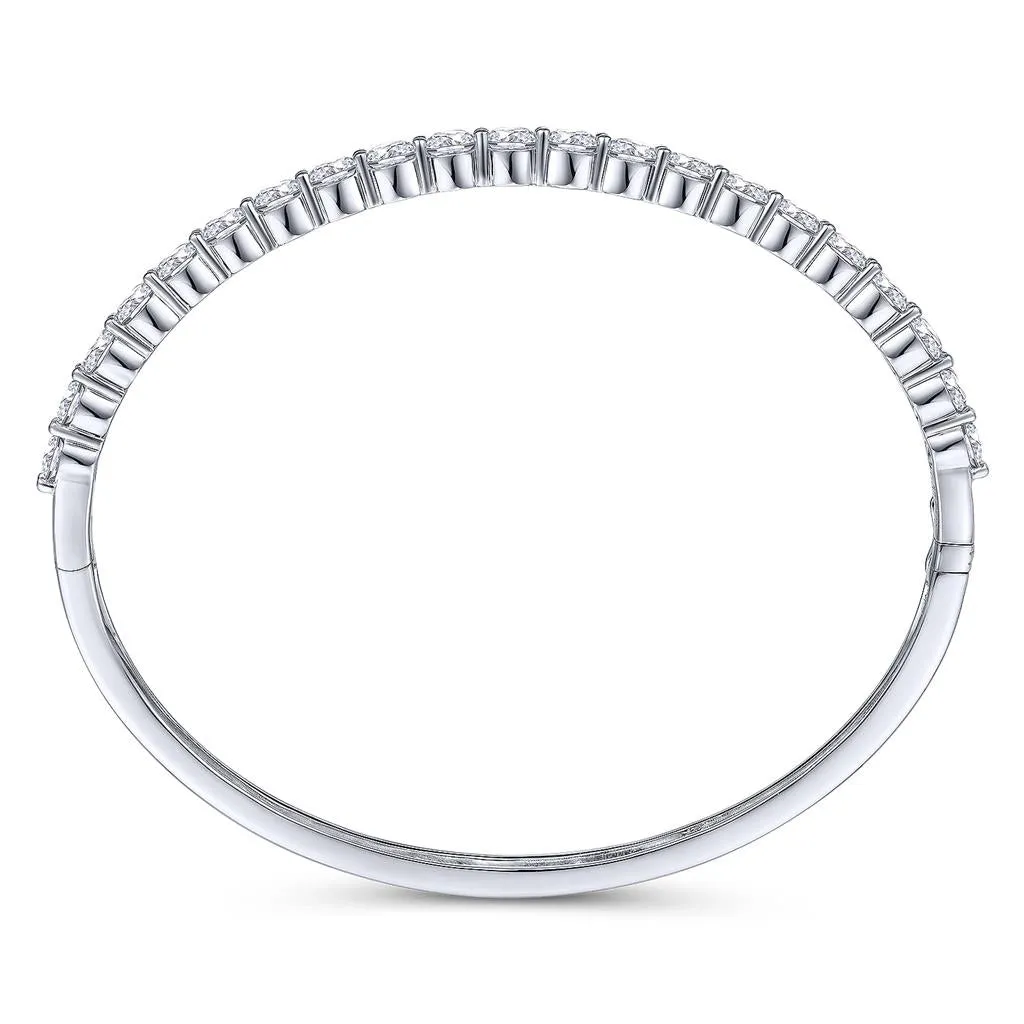 Gabriel & Co. 14k White Gold Diamond Bangle Bracelet - 3.60cttw