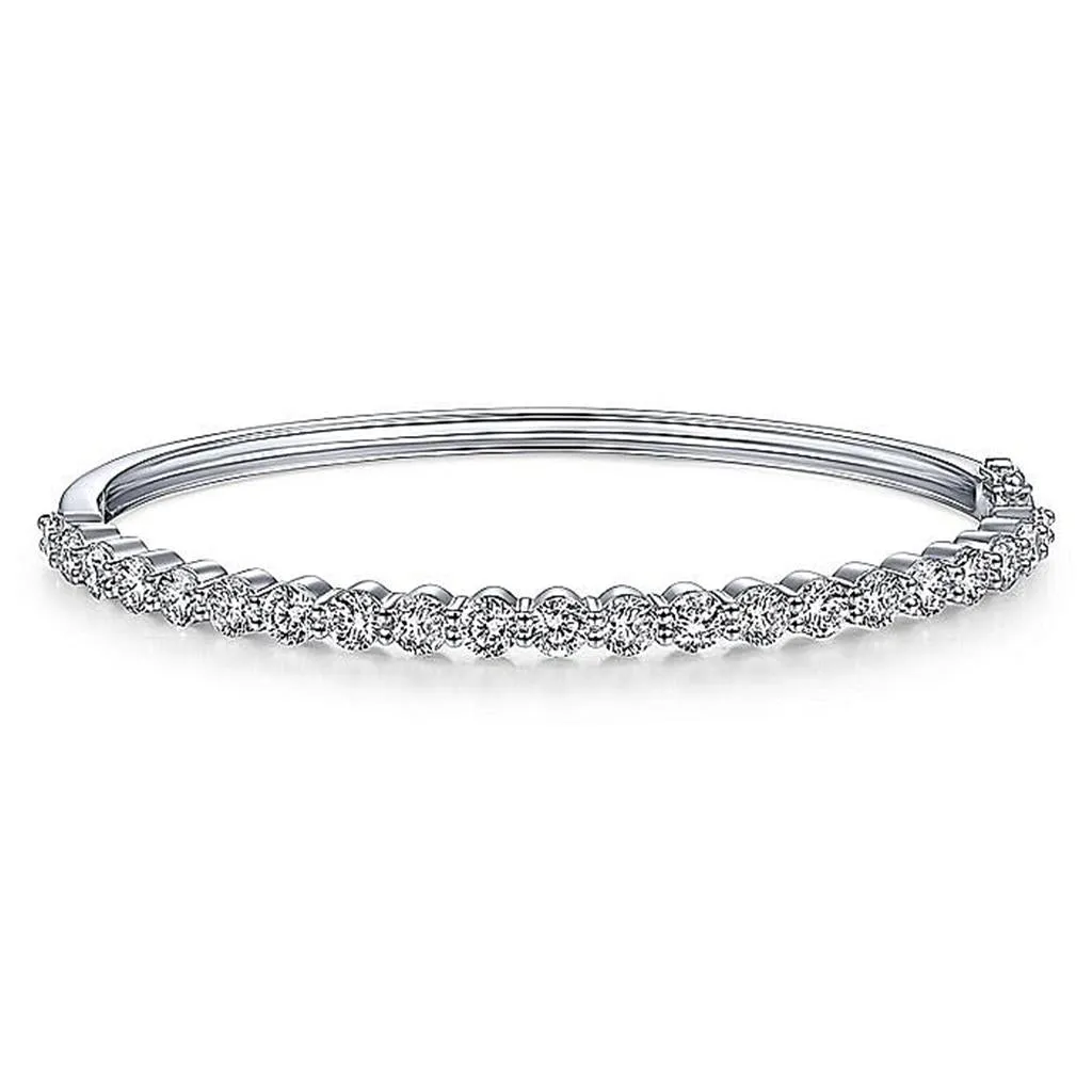 Gabriel & Co. 14k White Gold Diamond Bangle Bracelet - 3.60cttw