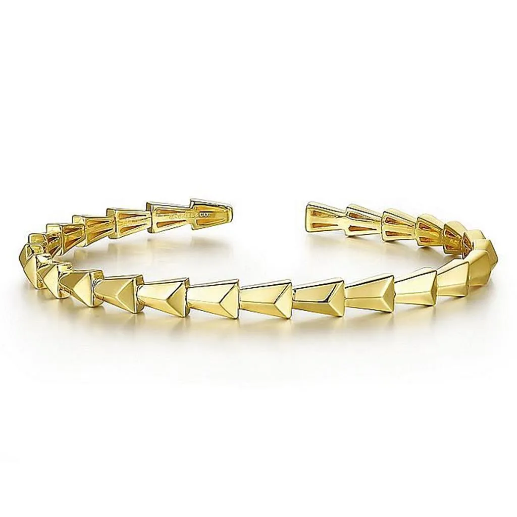 Gabriel & Co 14k Yellow Gold Geometric Open Bangle Bracelet