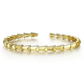 Gabriel & Co 14k Yellow Gold Geometric Open Bangle Bracelet