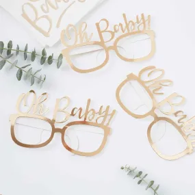 Ginger Ray Oh Baby! Foil Fun Photo Prop Glasses - 8 Pkt