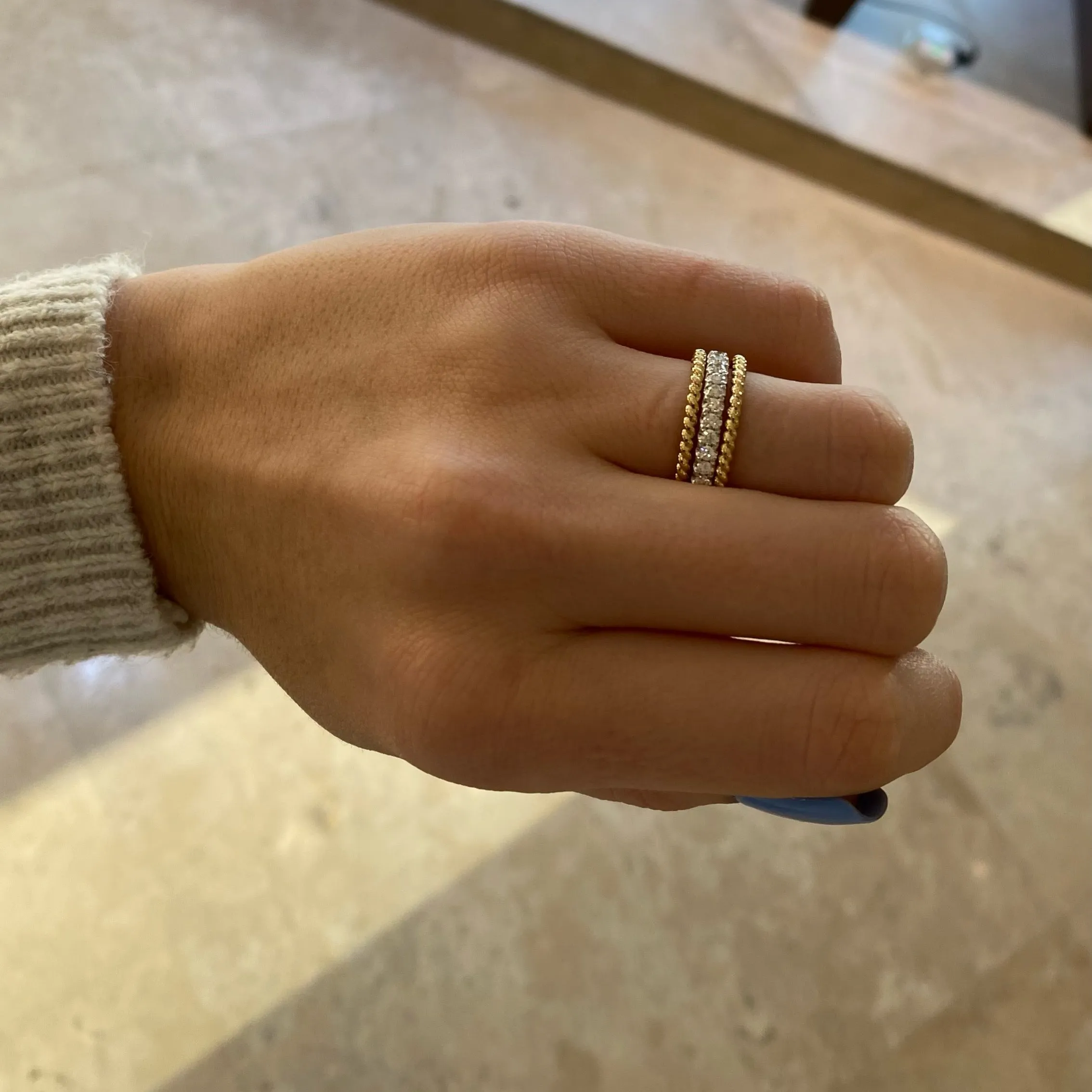 Gold Cable Stacking Ring