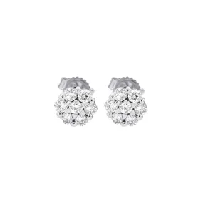 Gold Diamond Cluster Earrings