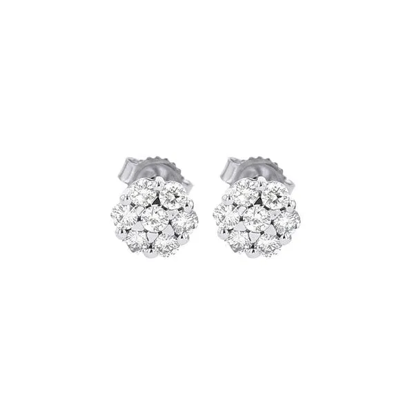 Gold Diamond Cluster Earrings