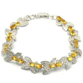 Golden Citrine Micro-Pave Zircon Tennis Bracelet