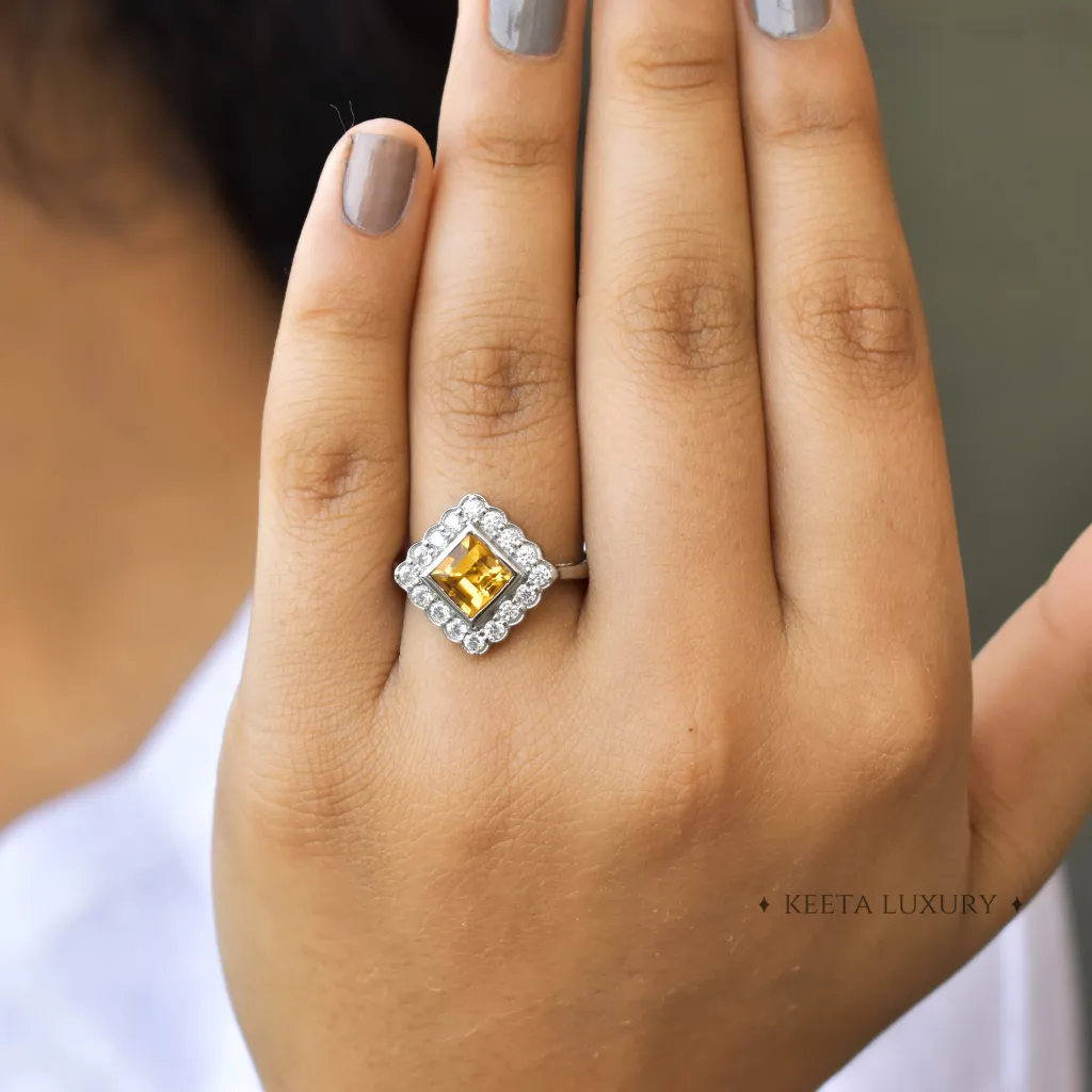 Golden Crown - Citrine Ring