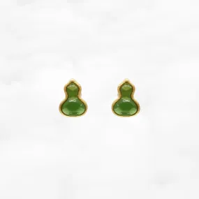 Green Gourd Stud Earrings