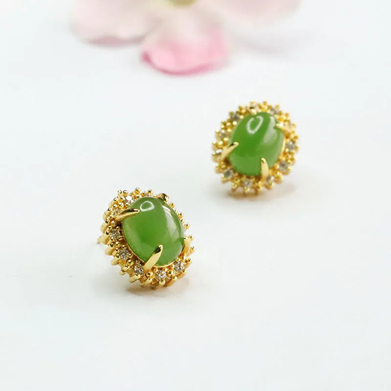 Green Jade Earrings from the Fortune's Favor Collection