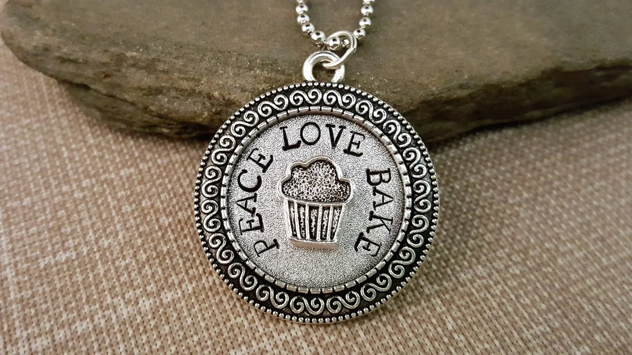 Handmade Hand-Stamped Baker Chef Necklace