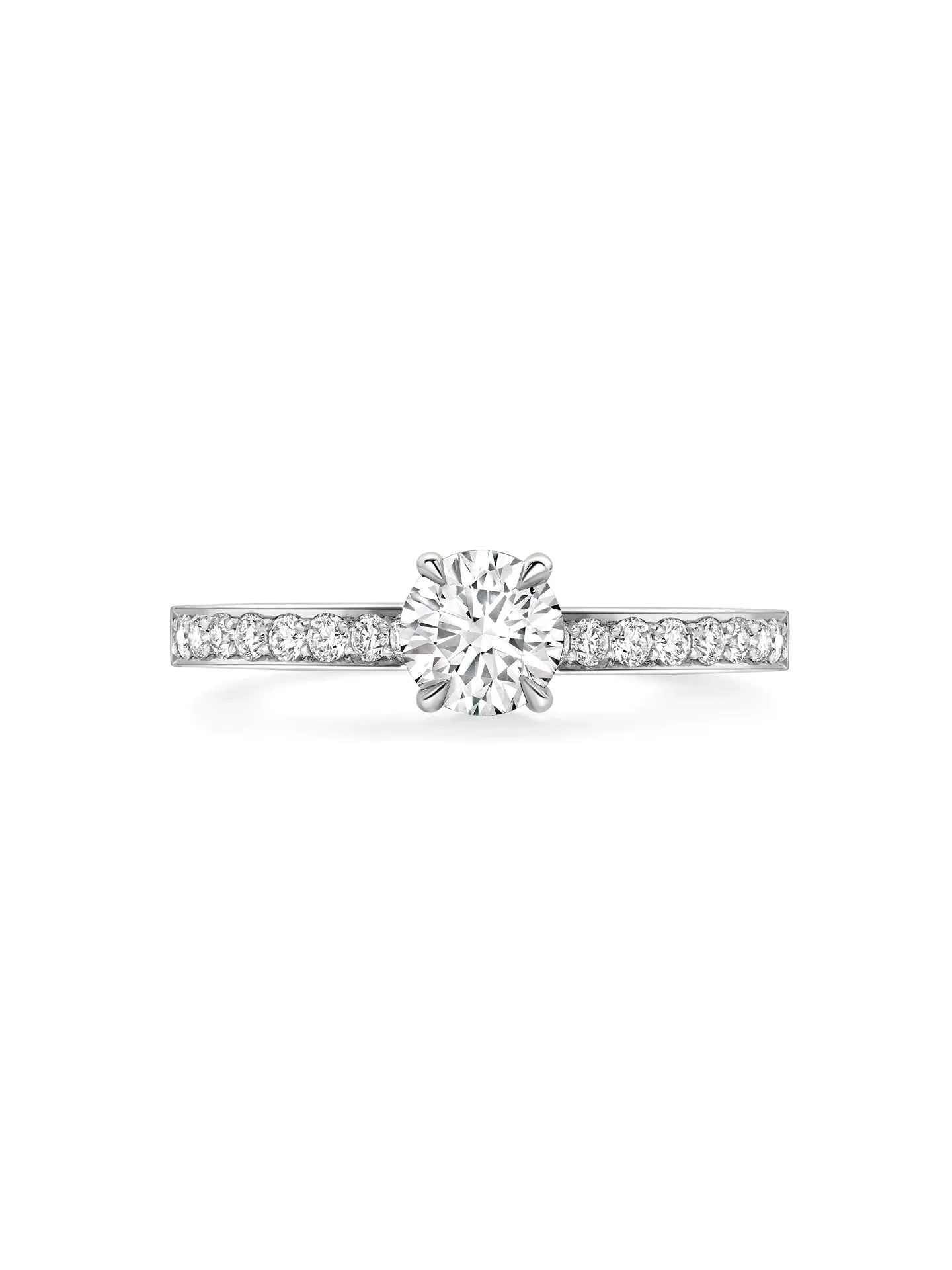 Harmony Round Brilliant Platinum Diamond Ring 0.7 Carat FVS2