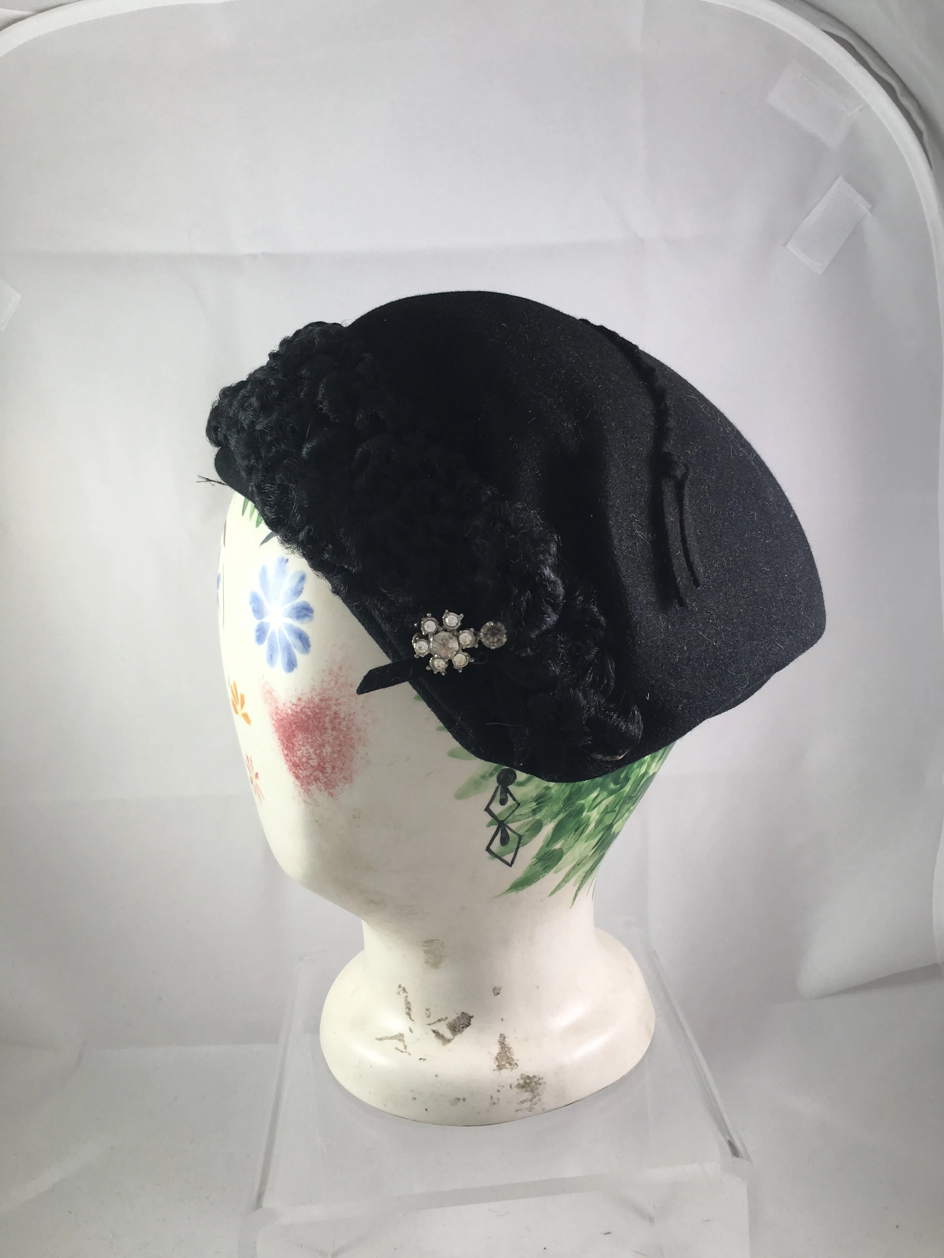 Hat Bessie Levitt Persian Lamb Headpiece  SOLD