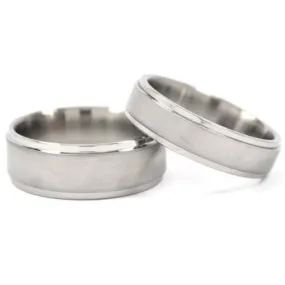 His & Her Titanium Ring Sets, Matching Wedding Rings