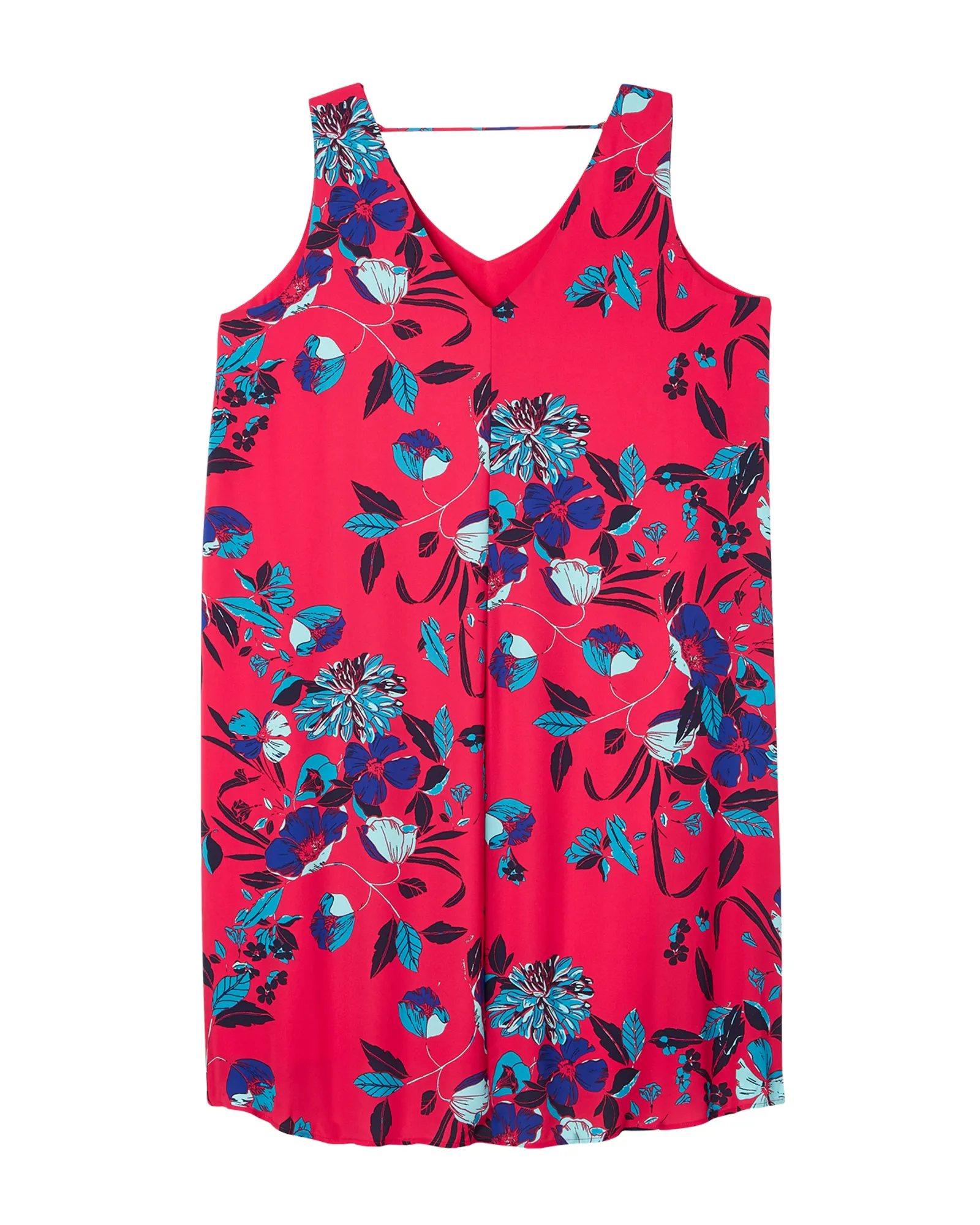 Honolulu Sleeveless High-Low Dress | Red / Turquoise