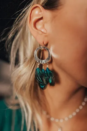 In The Mix Feather Earrings In Jade