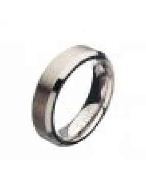 Inox Men's 6mm Matte Stainless Steel Beveled Ring-Size 12