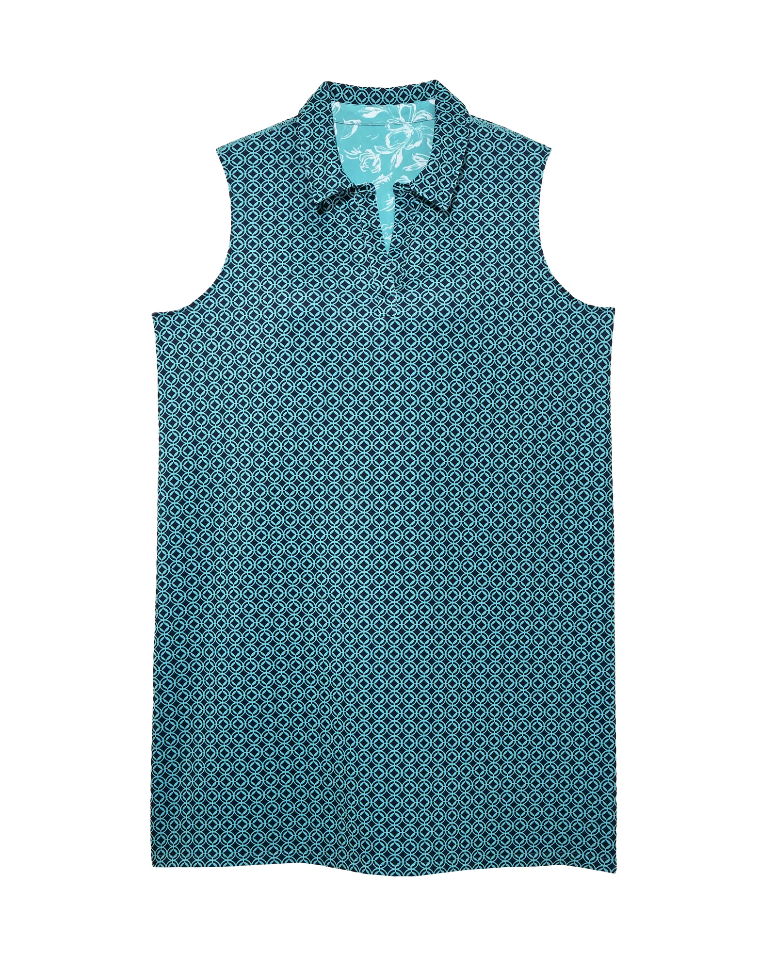 Jefferson Reversible Sleeveless Dress | Azure Blue / Black