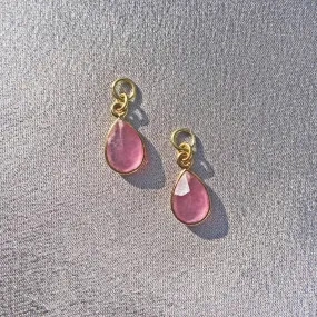 Joy Pink Jade Charm Pair - Gold