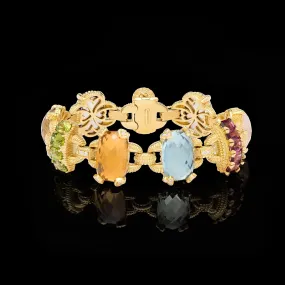 Judith Ripka Ambrosia Multi-Colored Gemstones Diamond Gold Bracelet